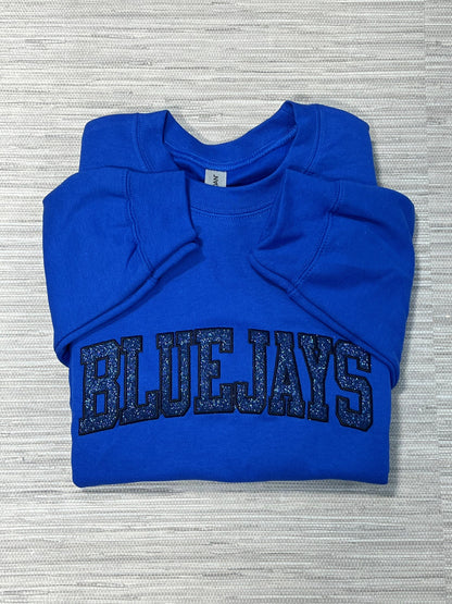 Blue Jays Glitter & Embroidered Crewneck