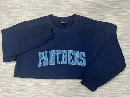 Panthers Glitter & Embroidered Crewneck