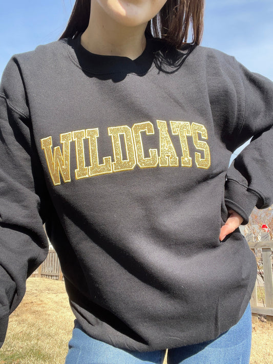 Wildcats Glitter & Embroider Crewneck
