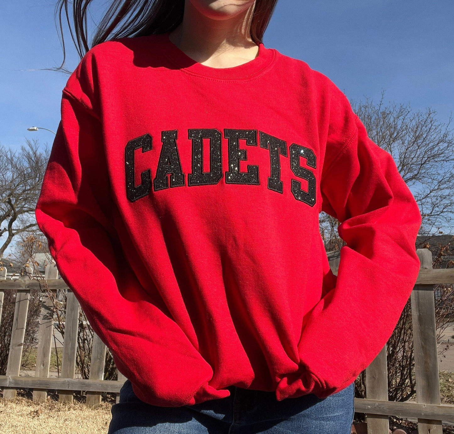 Cadets Glitter & Embroidered Crewneck