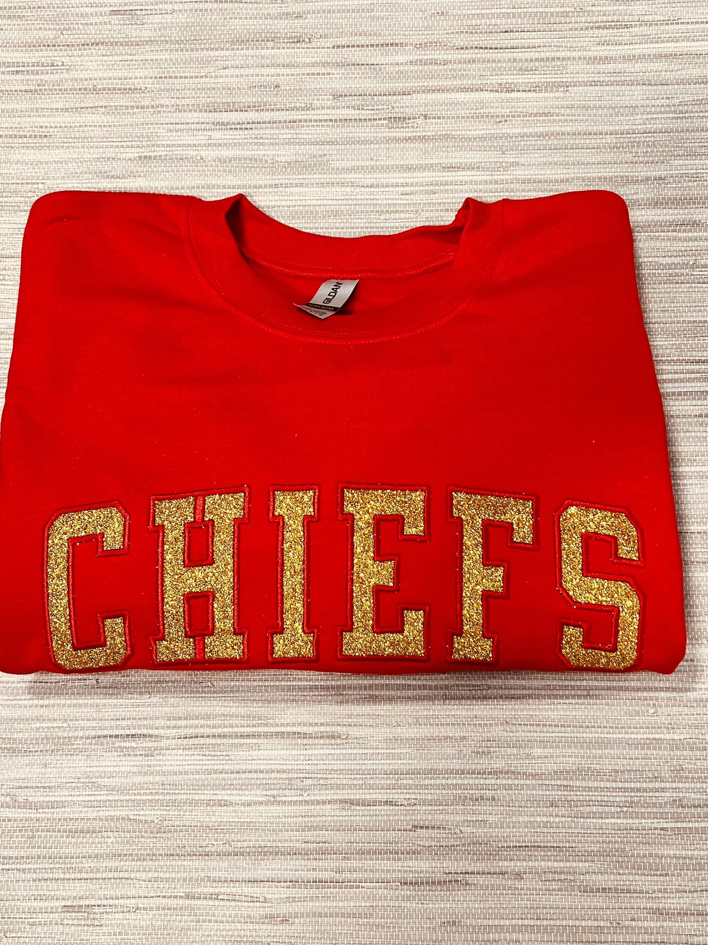 Chiefs Glitter & Embroidered Crewneck