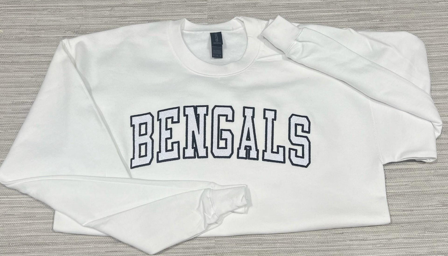 Bengals Glitter & Embroidered Crewneck