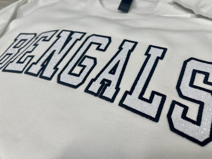 Bengals Glitter & Embroidered Crewneck