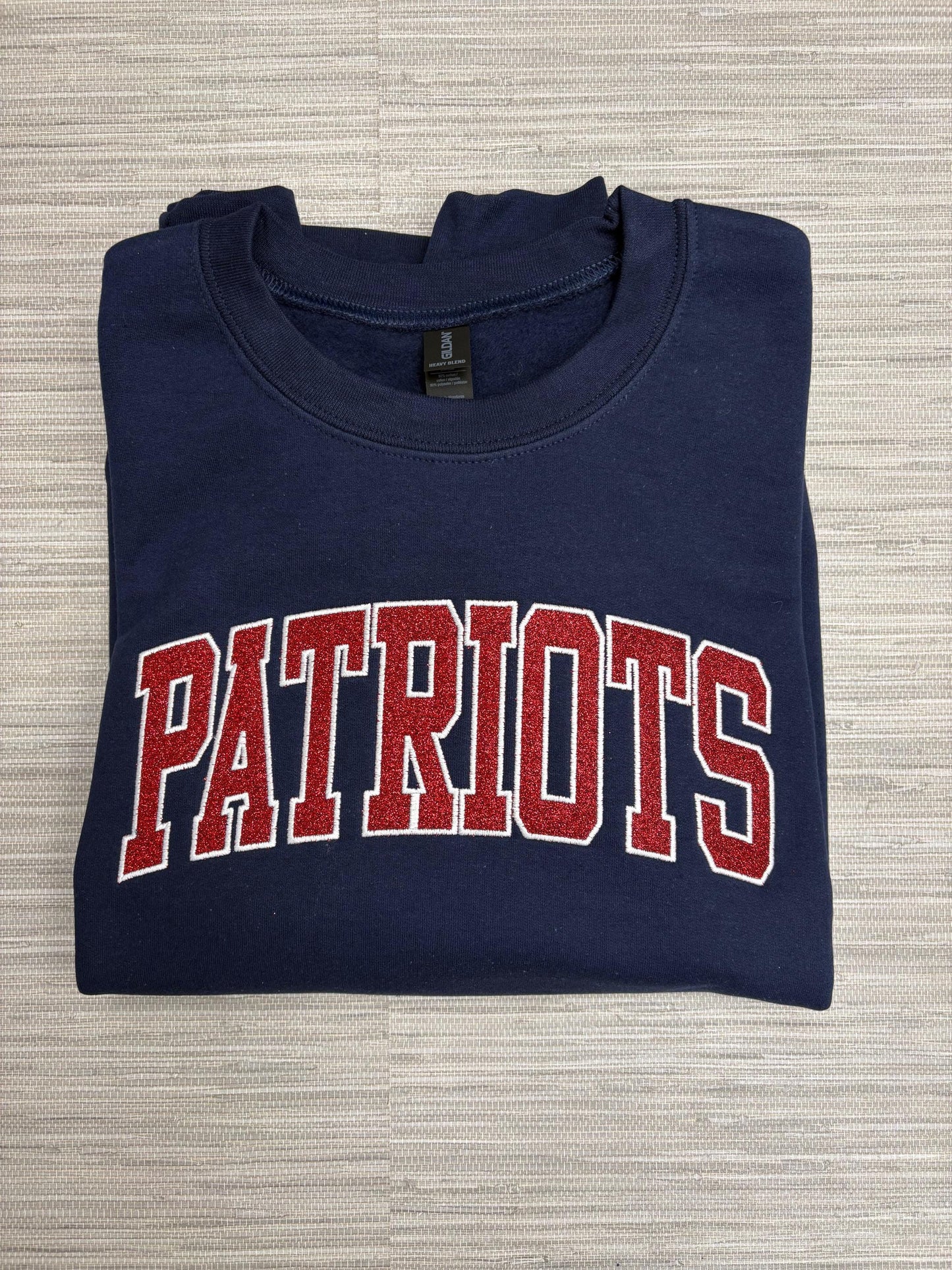 Patriots Glitter & Embroidered Crewneck