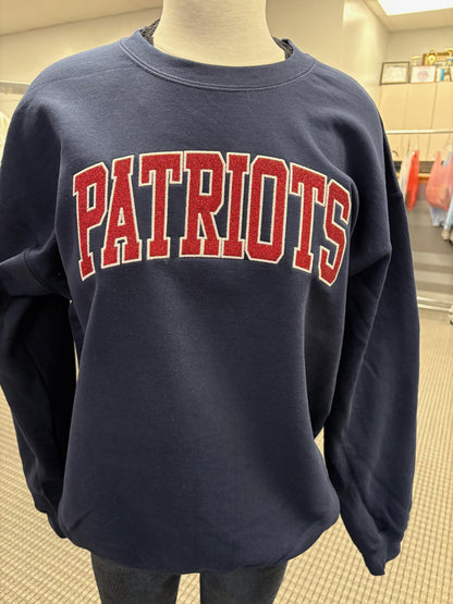 Patriots Glitter & Embroidered Crewneck